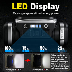Lampe frontale LED COB 30W rechargeable, détecteur de mouvement, batterie 18650 – photo 4/10