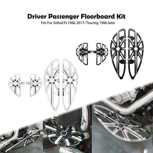 Marchepieds (floorboards) avant et arrière conducteur/passager pour Harley-Davidson Touring, Softail, Dyna – photo 1/8