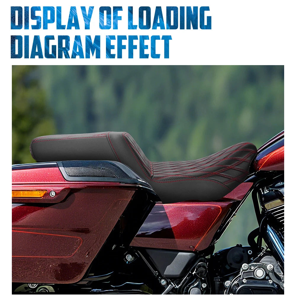 Selle biplace matelassée REWMTER pour Harley-Davidson Touring (2024 et plus) / Street Glide et Road Glide CVO 2023