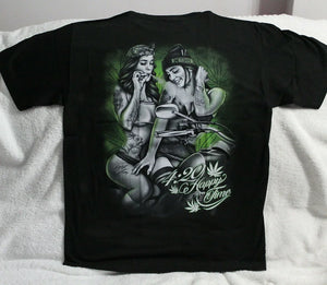 T-shirt femme moto imprimé tattoo 4:20, coton manches courtes - vue 6