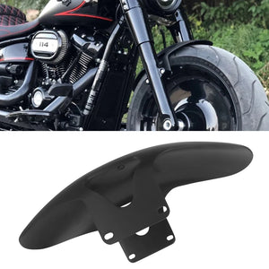 Garde-boue avant moto en fer noir brillant pour Harley-Davidson Softail Fat Boy - vue 1