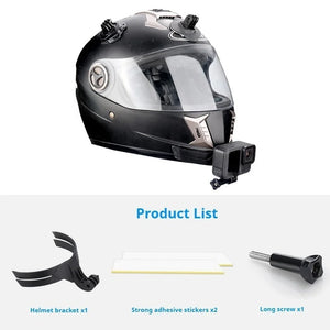 Support de menton noir collé sur un casque de moto - vue 7