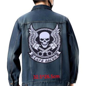 Grand écusson dorsal brodé style biker moto pour blouson - vue 13
