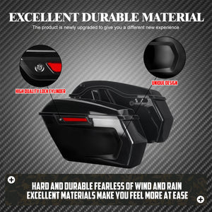 Paire de sacoches rigides noires avec loquets aluminium sur une Harley-Davidson Touring - vue 3