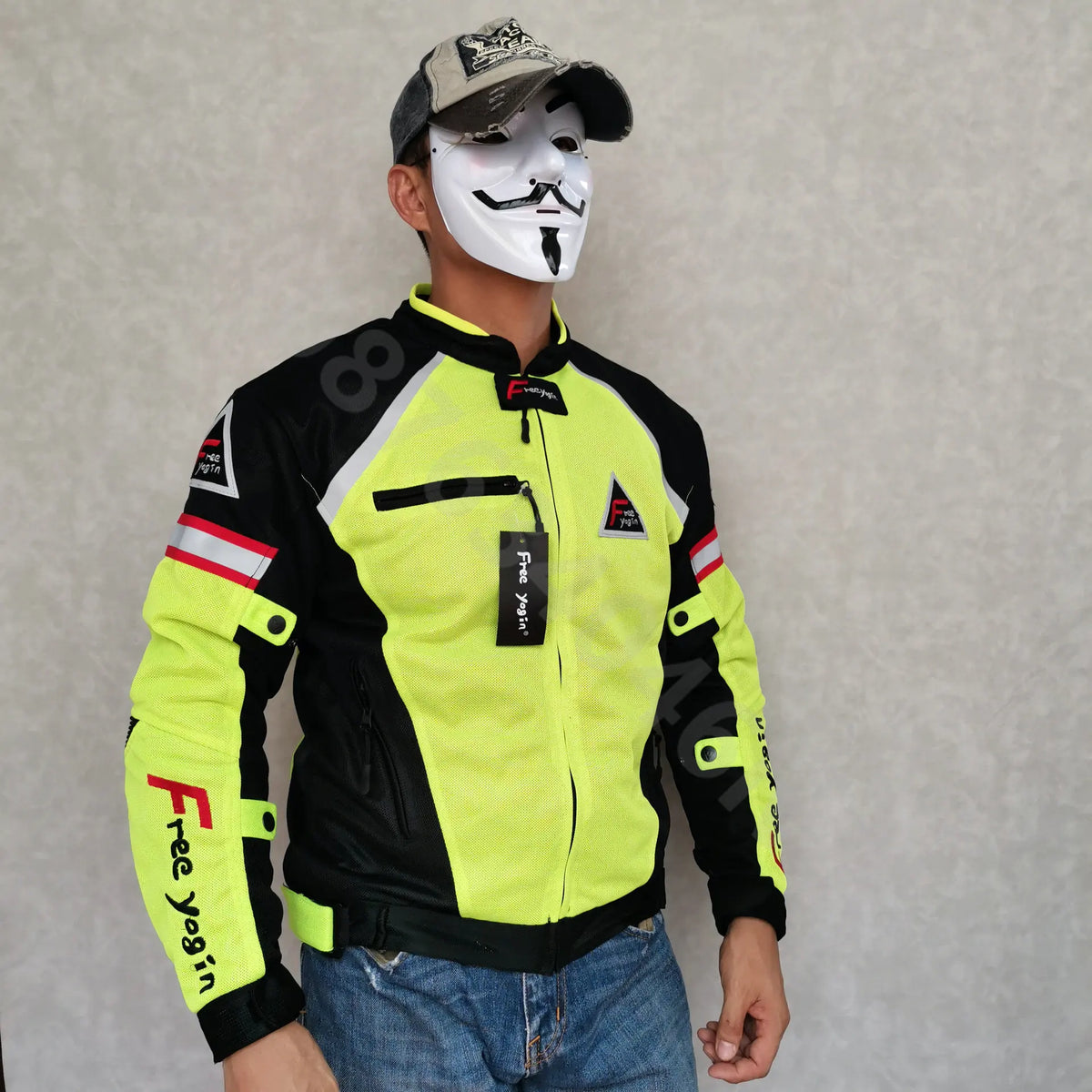 Blouson moto homme respirant, protections amovibles - vue 2