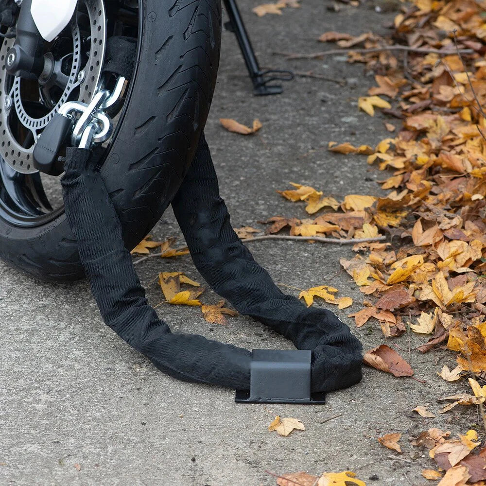 Ancrage sol/mur robuste avec point d'attache pour antivol chaîne moto - vue 2