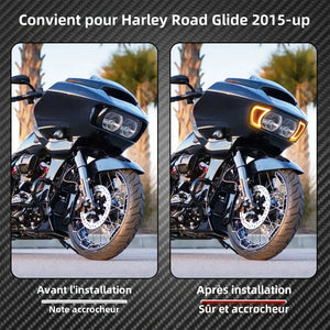 Feux LED d'accent de calandre de phare, clignotant intégré - Harley Touring Road Glide FLTRX 2015 et + – photo 2/7