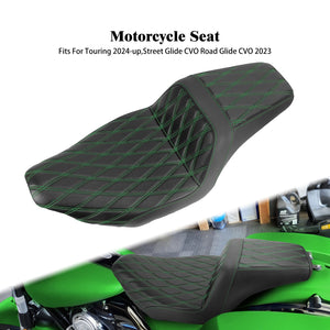Selle biplace en cuir noir pour Harley-Davidson Touring - vue 7