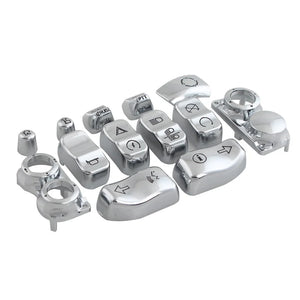 Capuchons de boutons de commodo chromés pour Harley Touring - vue 6