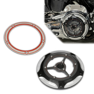 Derby cover 3 branches pour Harley Touring Softail Dyna - vue 5