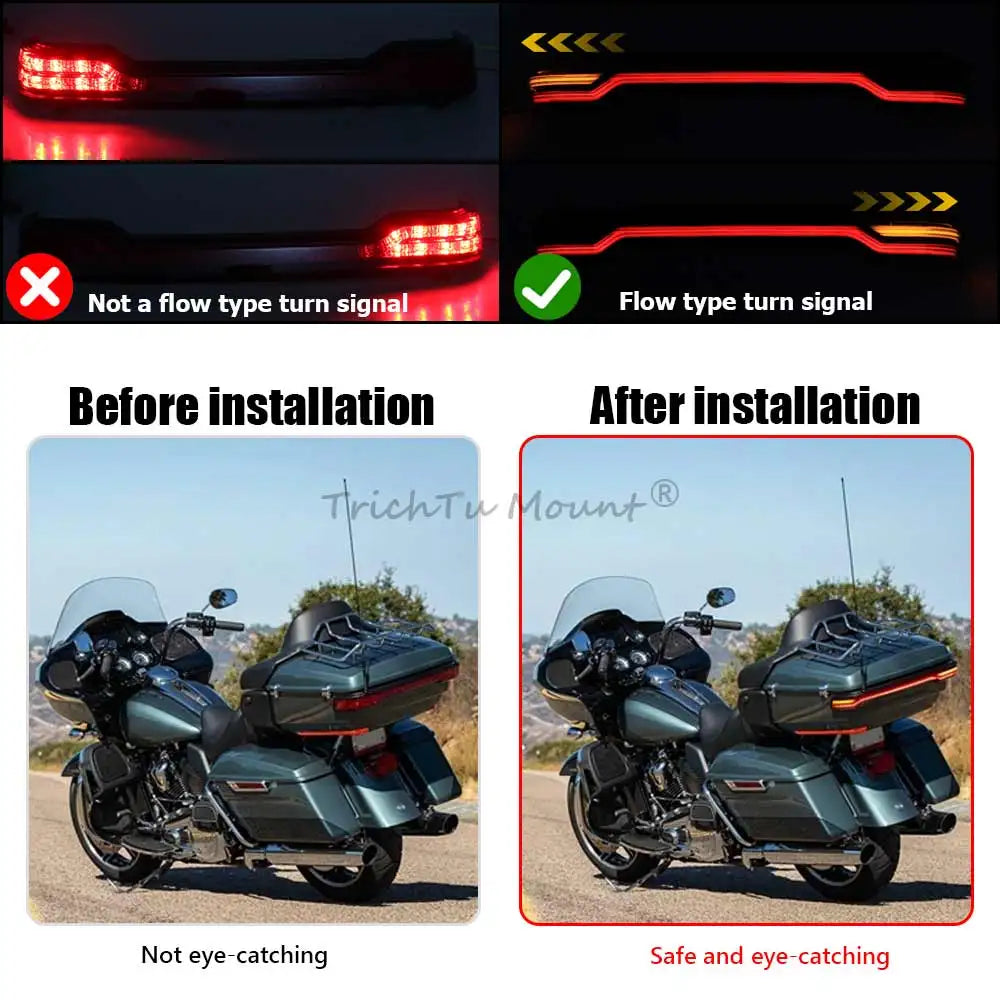 Feu arrière LED fumé monté sur une valise Tour-Pak de Harley-Davidson Touring - vue 2
