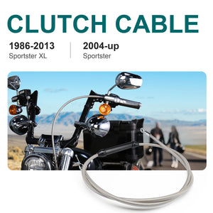 Câble d'Embrayage Tressé Inox Rallongé - Harley-Davidson Sportster XL 1986-2013 et Plus – photo 2/10