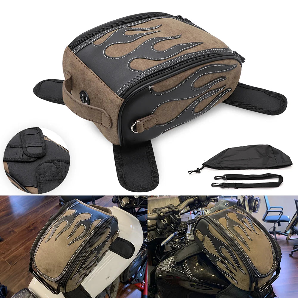 Sacoche de Réservoir Moto Magnétique en Cuir PU Imperméable - Universelle - vue 2