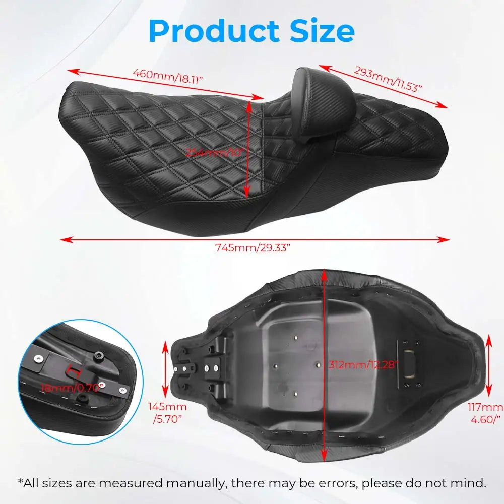 Selle conducteur avec dossier pour Harley-Davidson Street Glide / Road Glide / Electra Glide / Road King / Tri Glide (2008-2025)