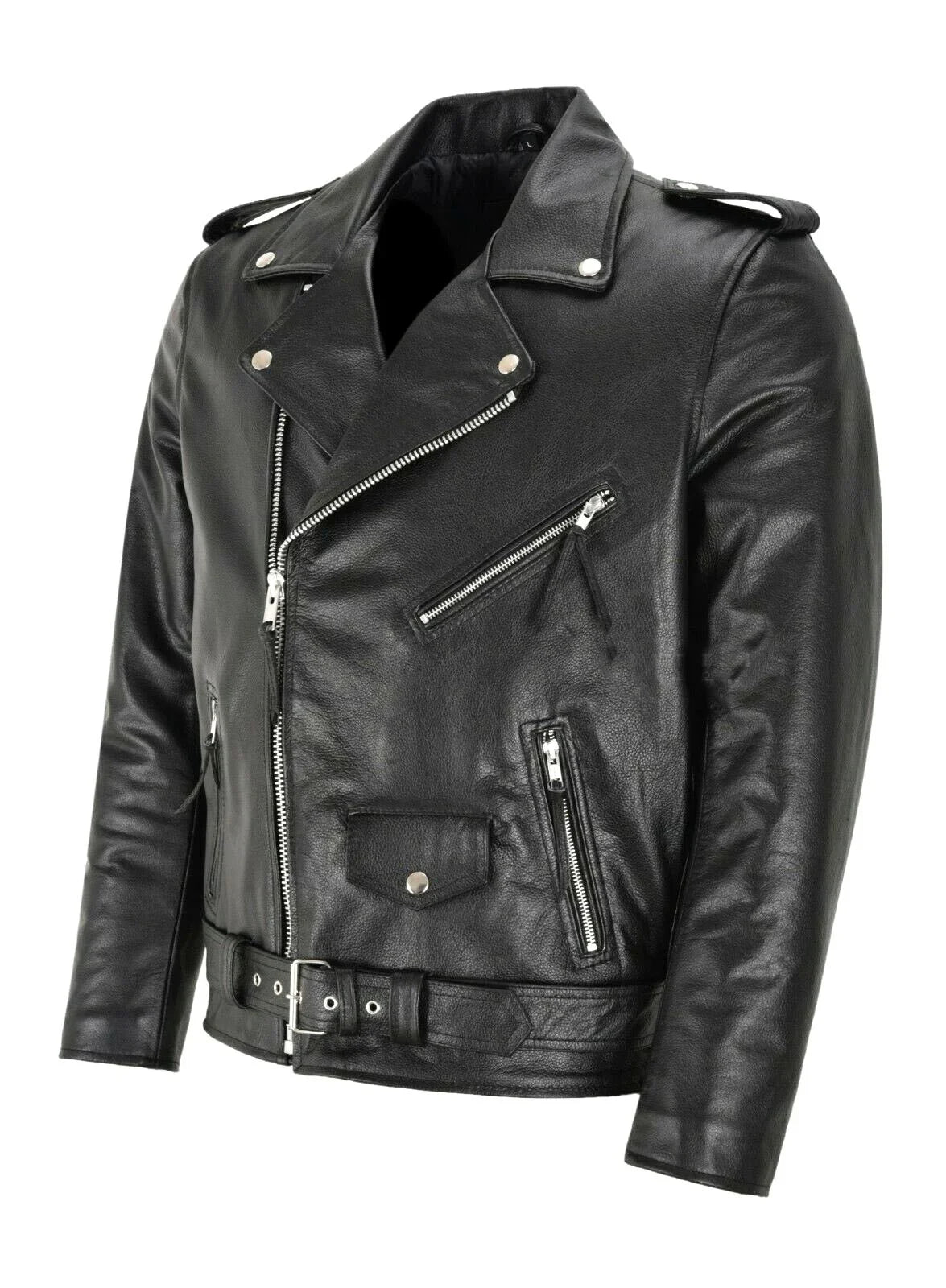 Blouson en cuir PU coupe slim - vue - vue 2