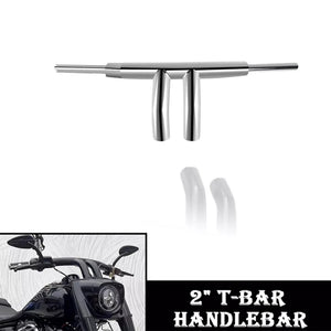 Guidon T-bar 2 pouces chromé pour Harley Softail, Dyna, Touring et Sportster - vue 1