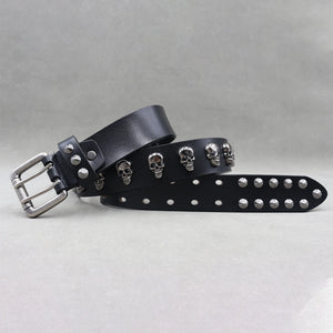 Ceinture en cuir véritable cloutée style rock - vue 3