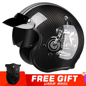 Casque moto jet carbone - vue trois-quarts - vue 7