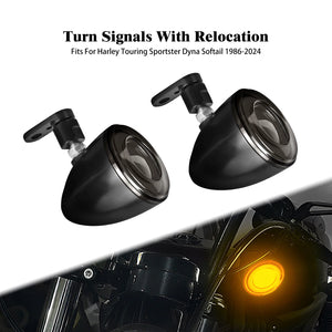 Paire de clignotants LED bullet noirs avec kit de déport pour Harley-Davidson - vue 9