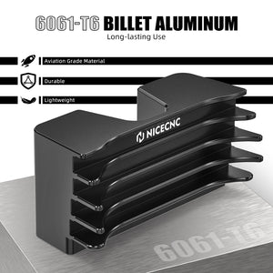 Paire de caches ailetés noirs pour vis de culasse sur Harley Sportster - vue 6