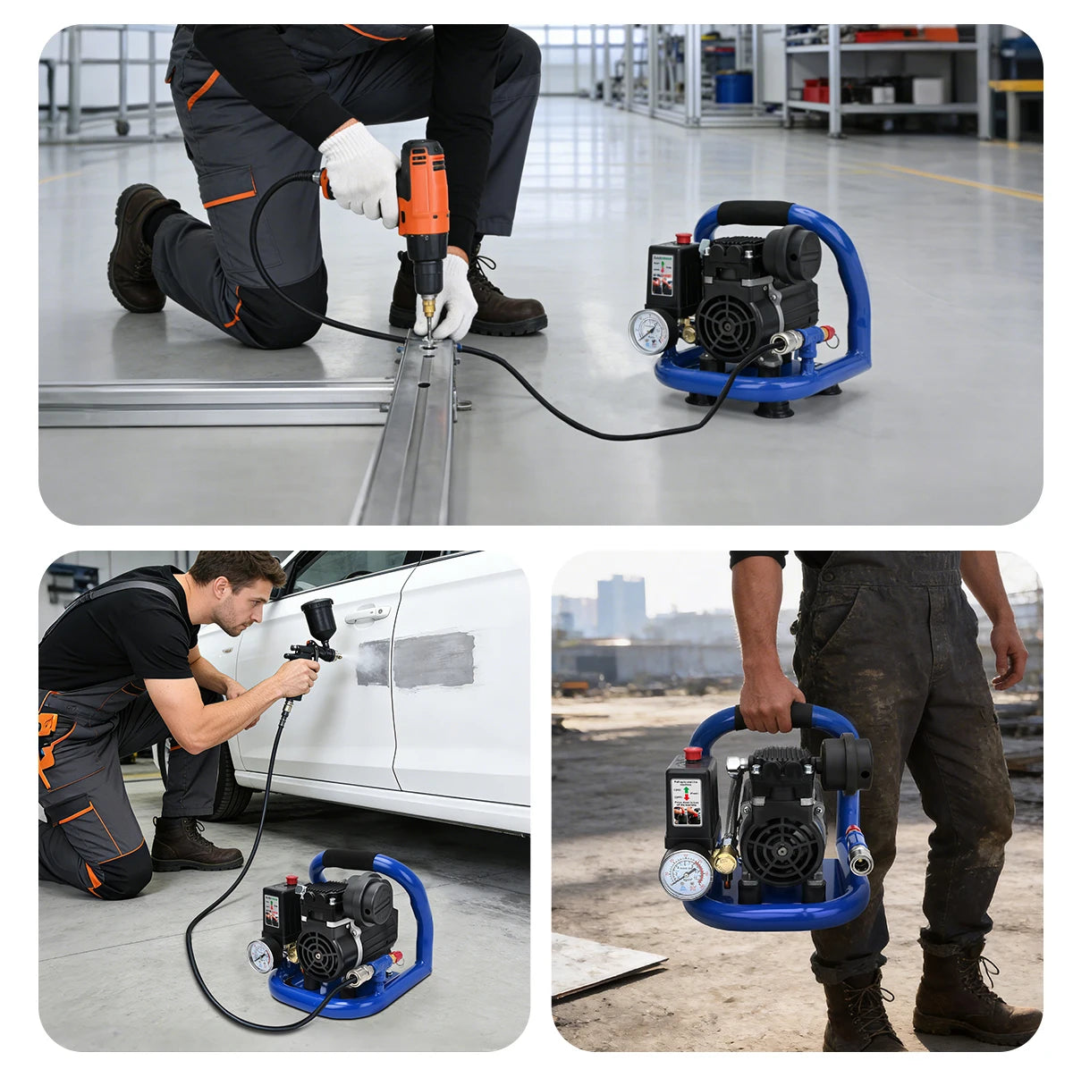 Compresseur d'Air Électrique Portable 1,5L 8 Bar / 120 PSI Sans Huile – photo 2/11