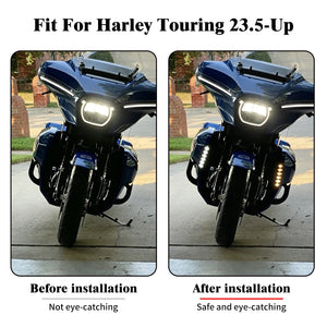 Kit de carénages bas noir brillant pour Harley-Davidson Touring - vue 2