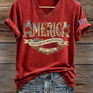 T-shirt Femme Drapeau Américain 1776-2026, Édition 250 ans - vue 8
