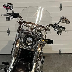 Pare-brise double bulle chromé pour Harley Softail Fat Boy - vue 2