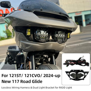 Kit Support de Phares Additionnels + Faisceau Électrique pour Feux LED - Harley-Davidson Road Glide 121 CVO/ST, 117 – photo 1/7