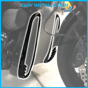 Caches de Radiateur Décoratifs Gauche/Droite (Noir/Chrome) - Harley-Davidson V-Rod, Night Rod, Street Rod VRSC/VRSCA 2002-2010 – photo 5/8