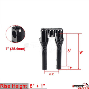 Risers de guidon T-Bar noirs pour moto Harley-Davidson Dyna - vue 31