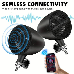 Haut-parleurs Bluetooth pour moto avec système audio sans fil USB/AUX/MP3 - vue 2