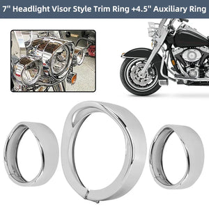 Cerclage de phare chromé pour Harley Touring - vue 3
