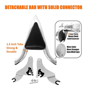 Dossier passager sissy-bar amovible avec porte-bagages pour Harley Softail - vue 4