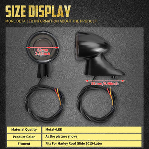 Clignotants avant LED style bullet 12V, 3 fils - Harley Touring Road Glide FLTRX 2015 et + – photo 5/7