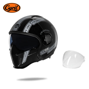 Casque moto modulable rétro, mentonnière relevée - vue 12
