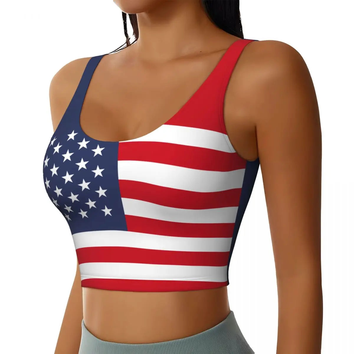Débardeur sport femme drapeau USA - vue 2