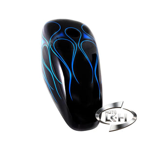 Coque de réservoir d'huile motif flammes pour moto Harley - vue 5