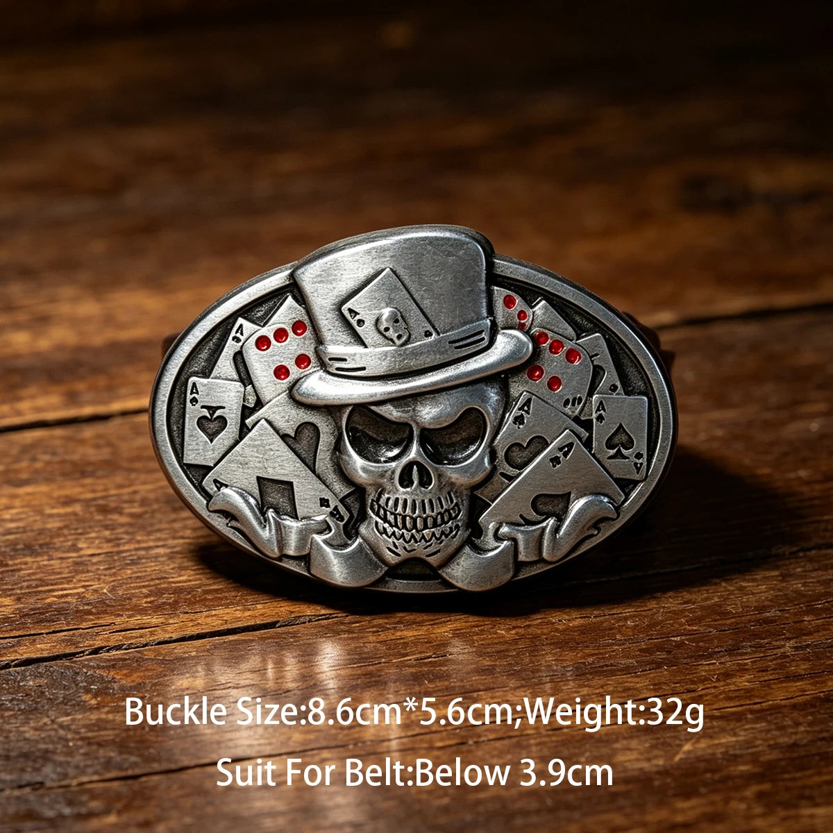 Boucle de ceinture tête de mort et croix style western - vue 2