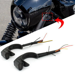 Clignotants LED de fourche pour Harley tubes 39-41 mm - vue 3