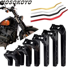 Risers de guidon 1-1/4 pour Harley Dyna Softail Sportster - vue 1