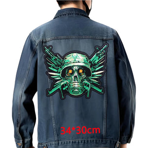 Grand écusson dorsal brodé style biker moto pour blouson - vue 30