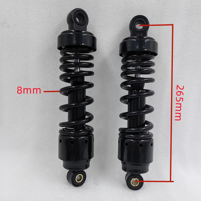 Amortisseur arrière à ressort 8 mm, entraxe 265/300 mm, pour moto multi-marques