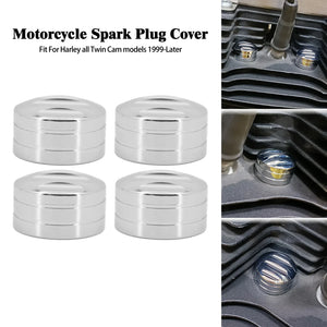 Lot de caches noir et chrome pour vis de culasse moteur Harley - vue 1
