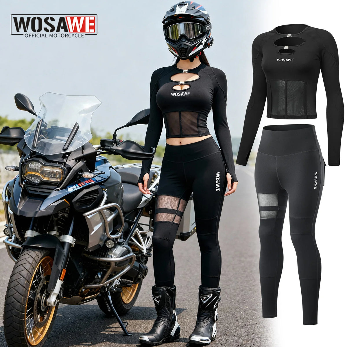 Ensemble moto femme WOSAWE été blouson pantalon - vue 2