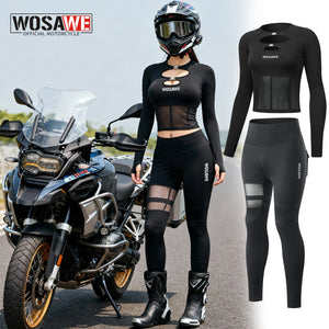 Ensemble moto femme WOSAWE été blouson pantalon - vue 2