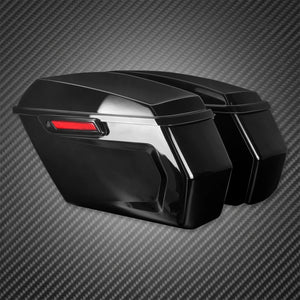 Paire de sacoches rigides noires avec loquets aluminium sur une Harley-Davidson Touring - vue 4