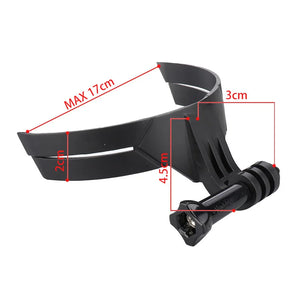 Support de menton noir collé sur un casque de moto - vue 5