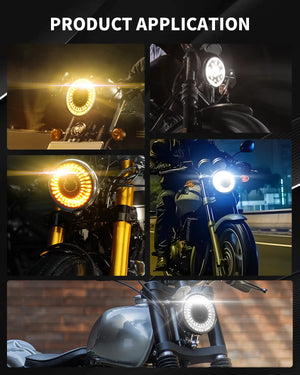 Phare LED rond 5,75 pouces pour Harley-Davidson Dyna, Softail, Sportster - vue 3