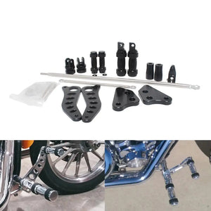 Kit commandes avancées, repose-pieds, leviers et biellettes en aluminium usiné pour Harley-Davidson Dyna Fat Bob, Super Glide, Street Bob 2000-2017 – photo 1/6